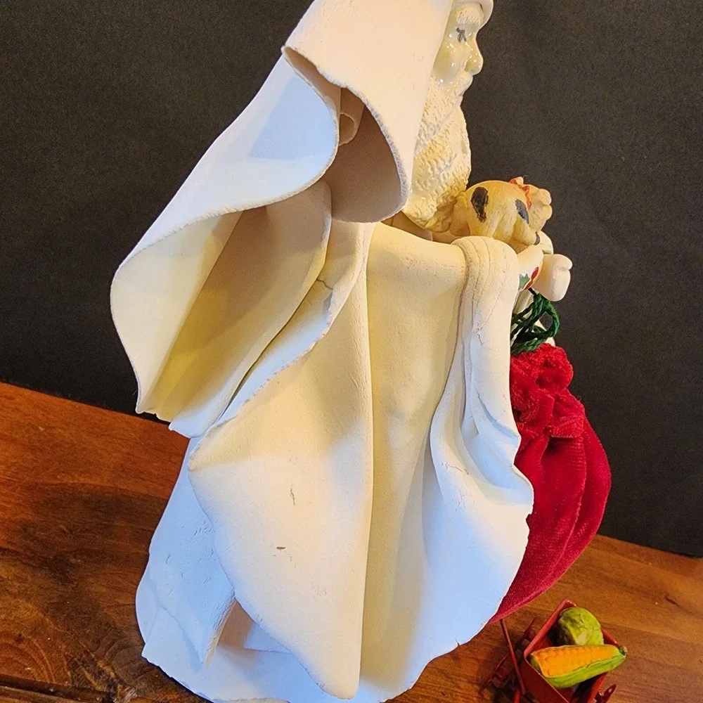 Vintage Fabar‎ White Santa Father Christmas Figurine Boxed Made In Italy